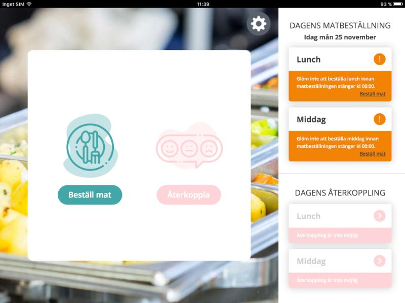 Bild på MatAppens layout